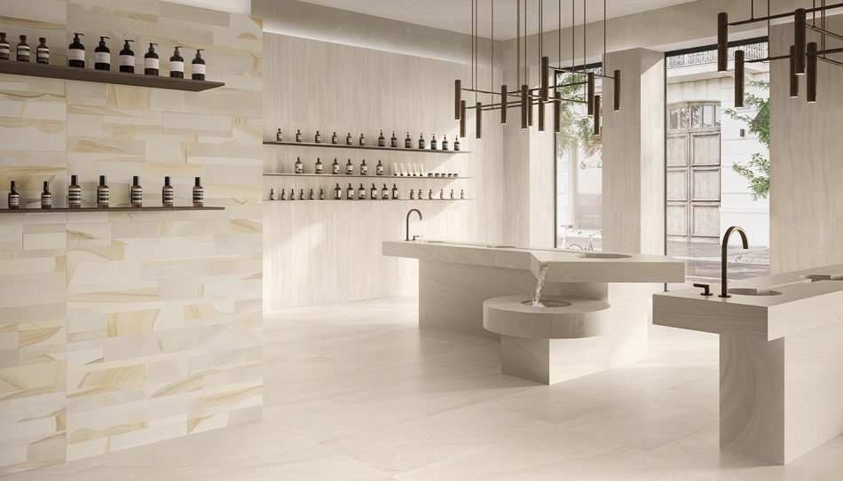 24x48 Navona Travertine White crosscut-floors and vein-cut walls