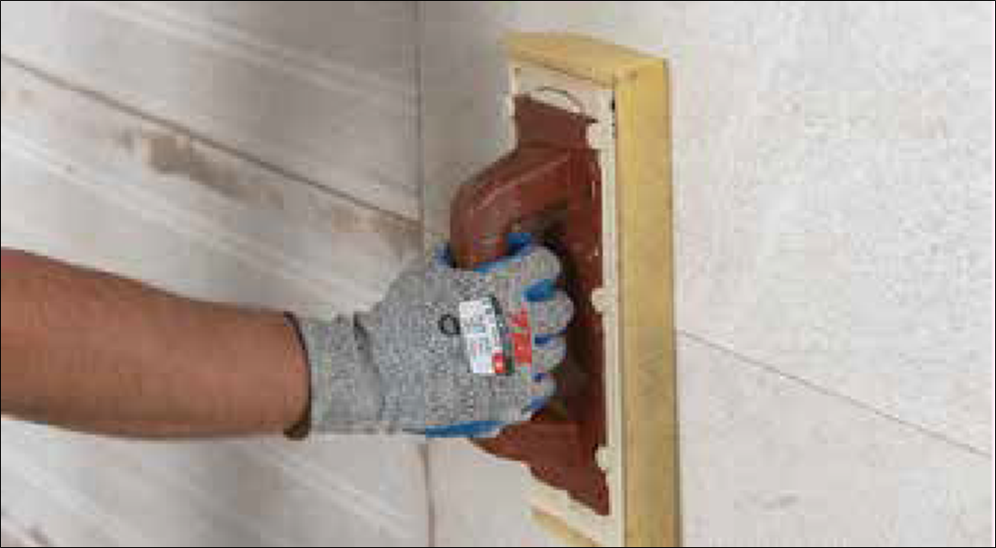 Ceramic and Porcelain Tile Installation Guide 54 applying the gorut on wall tiles