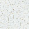 Detailed view of Intarsi Farida 24x48 porcelain tiles showing the intricate marble-look segments and metallic gold water-jet style accents.