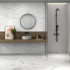24x48 and 48x48 tile bathroom with alba Gold Calacatta Look tile