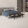 Stellar White porcelain tile with elegant veining and a soft satin finish