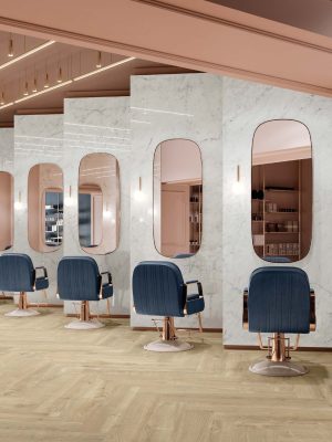Italgraniti Statuarietto polished porcelain tile used as wall tile in a luxury commercial interior