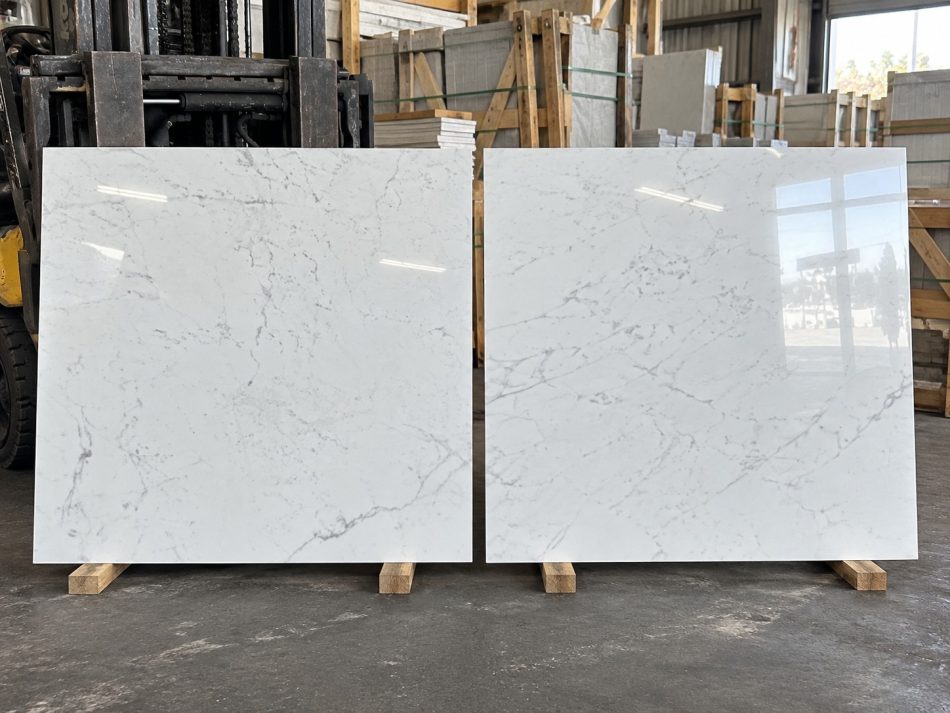 two-pieces-of-Statuarietto-48x48-Polished-porcelain-tiles-in-the-warehouse
