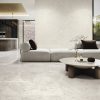 Polished Stone Look Tile Bedrock Sof White tile in a lucrious, contemporary interiror